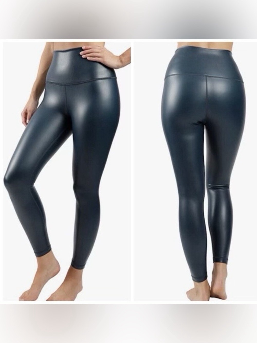 90 Degree by Reflex Large Faux Leather High-Rise Fleece Lined Leggings NWT